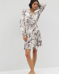 PALM PERFECT CHAMPAGNE - Long-Sleeve Short Robe | Soma