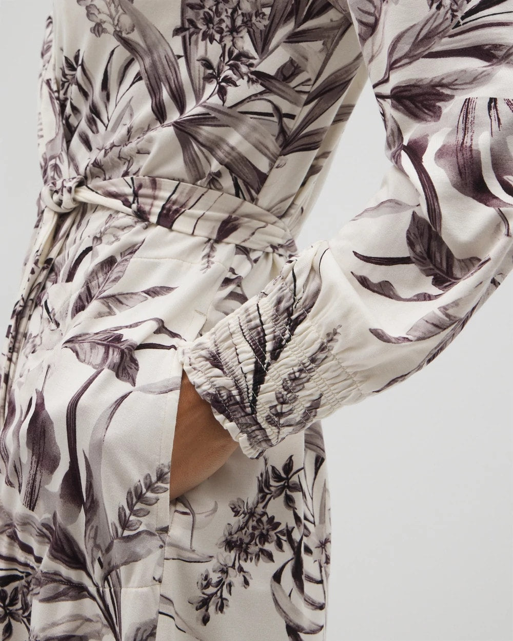 PALM PERFECT CHAMPAGNE - Long-Sleeve Short Robe | Soma