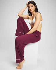 VELVET PLUM - Solid Piped Pajama Pant | Soma