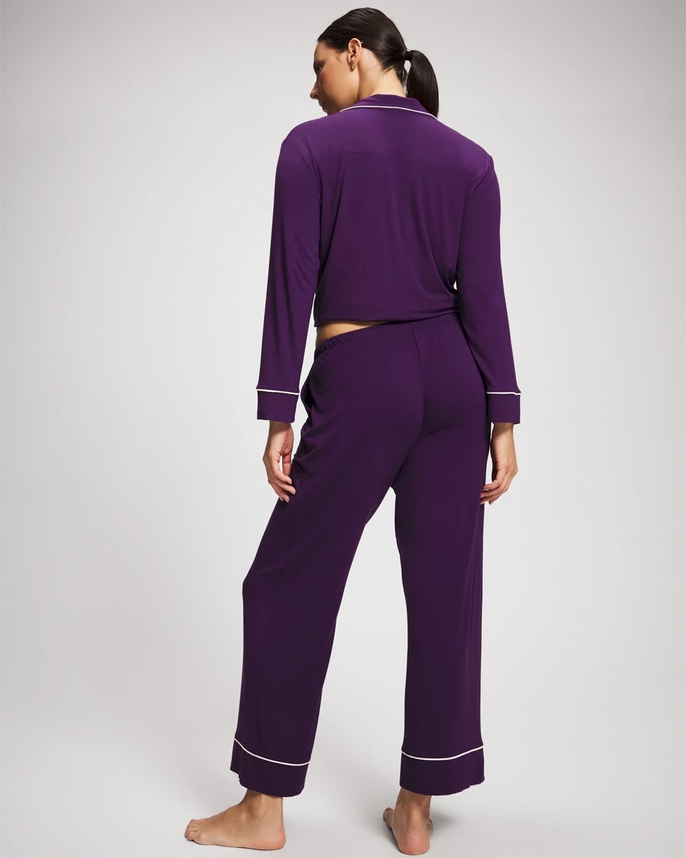 BLACKBERRY - Solid Piped Pajama Pant | Soma