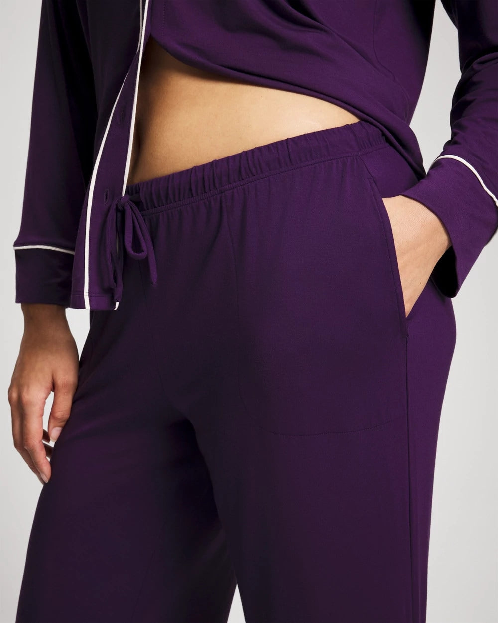 BLACKBERRY - Solid Piped Pajama Pant | Soma