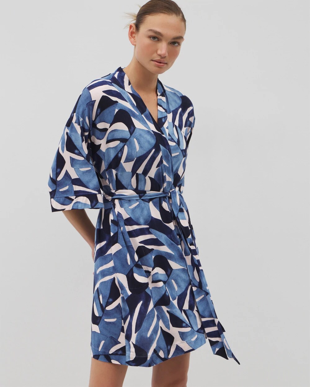 TROPICAL BREEZE SKY - Short Robe | Soma