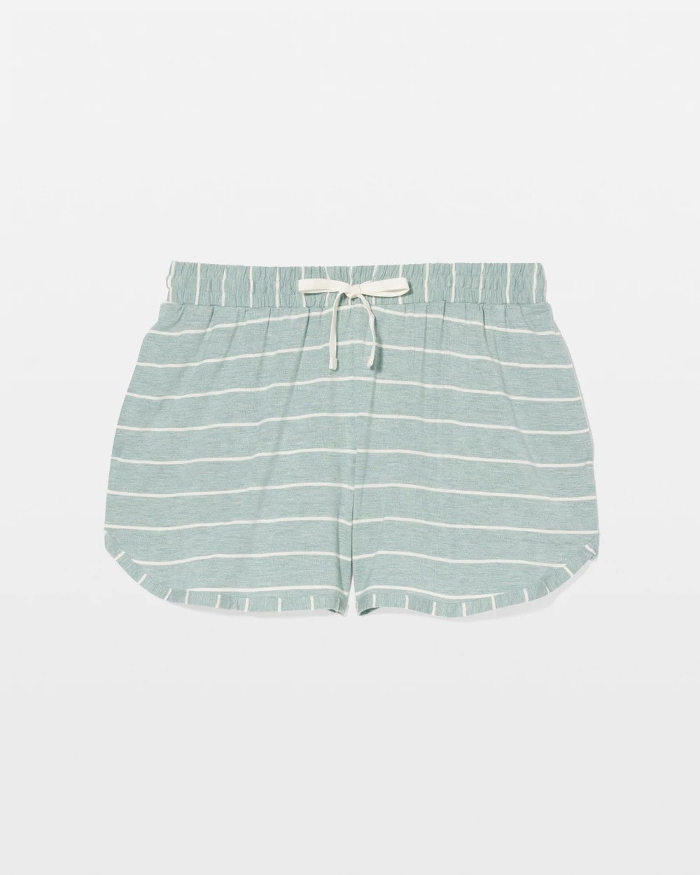 MINDFUL STRIPE HTHR JADE - Curved Hem Pajama Shorts | Soma