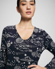 COSMIC BALLET NAVY - Long-Sleeve Sleepshirt | Soma