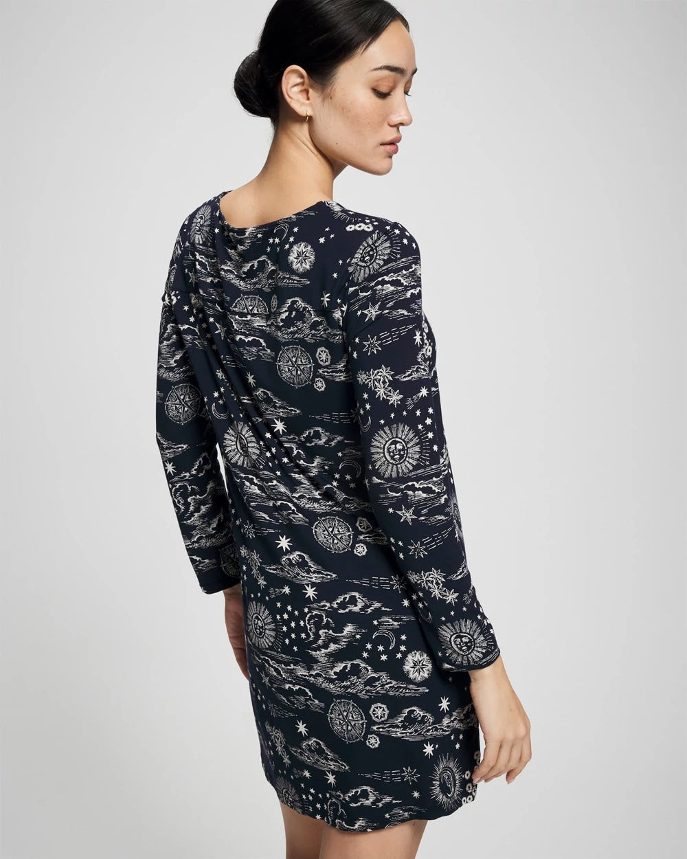 COSMIC BALLET NAVY - Long-Sleeve Sleepshirt | Soma
