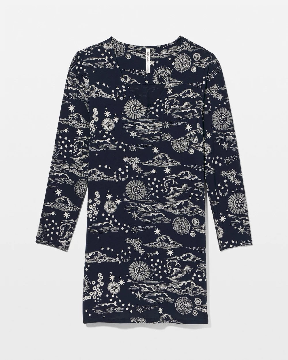 COSMIC BALLET NAVY - Long-Sleeve Sleepshirt | Soma
