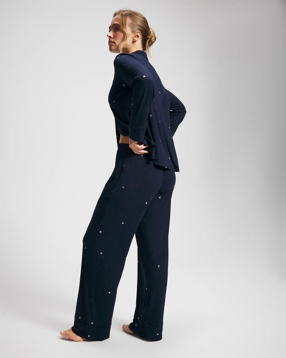 SILVER DEW DROP/NAVY - Printed Pajama Pant | Soma