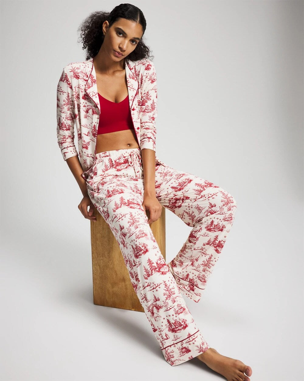 ENCHANTED TOILE CHAMPAGNE - Printed Pajama Pant | Soma
