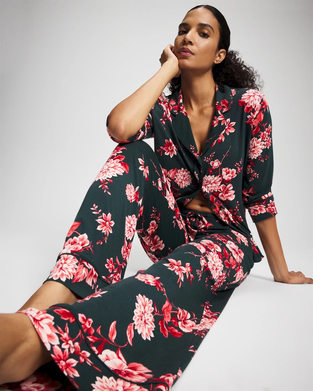 COTTAGE FLORAL GREEN - Printed Pajama Pant | Soma