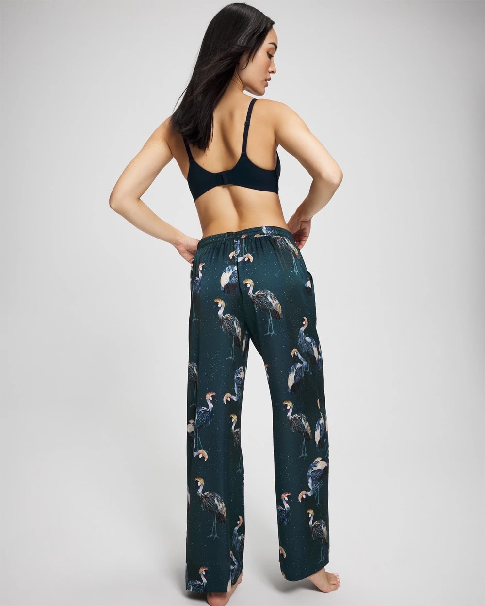 MIDNIGHT CRANES BLUE - Pajama Pants | Soma