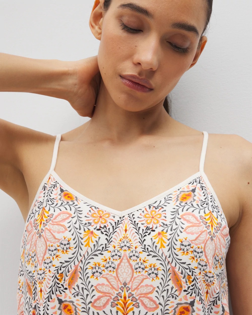 VINE PAISLEY CHAMPAGNE M - V-Neck Pajama Cami | Soma