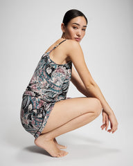 REGAL PAISLEY BLACK - Relaxed Piped Pajama Short | Soma