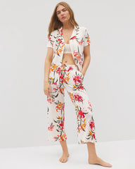 LE TIGRE FLORA CHAMPAGNE - Short Sleeve Notch Collar Pajama Top | Soma