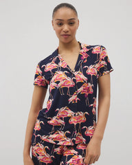 PARTY LIKE A FLOCK STAR N - Short Sleeve Notch Collar Pajama Top | Soma