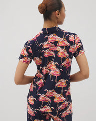 PARTY LIKE A FLOCK STAR N - Short Sleeve Notch Collar Pajama Top | Soma