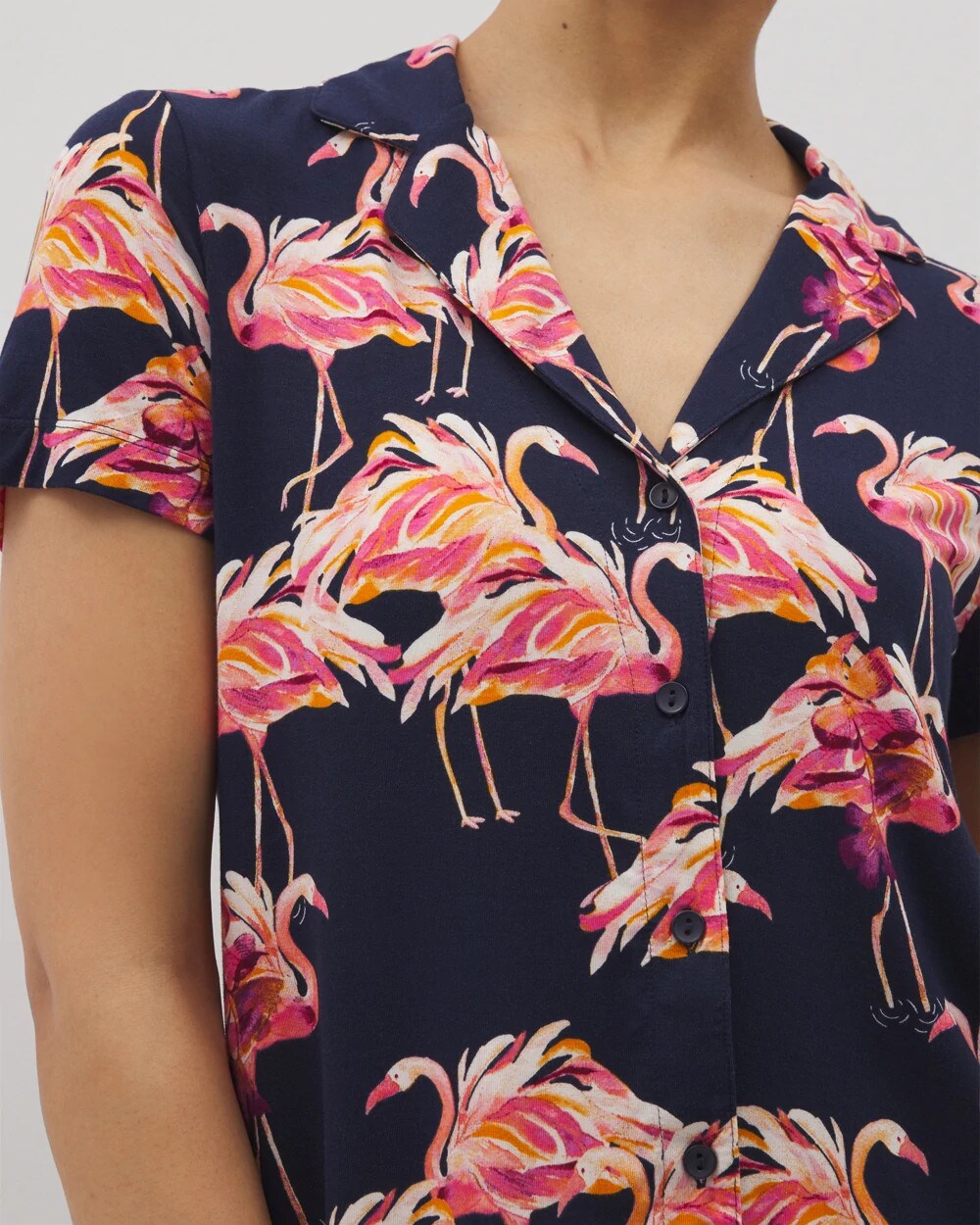 PARTY LIKE A FLOCK STAR N - Short Sleeve Notch Collar Pajama Top | Soma