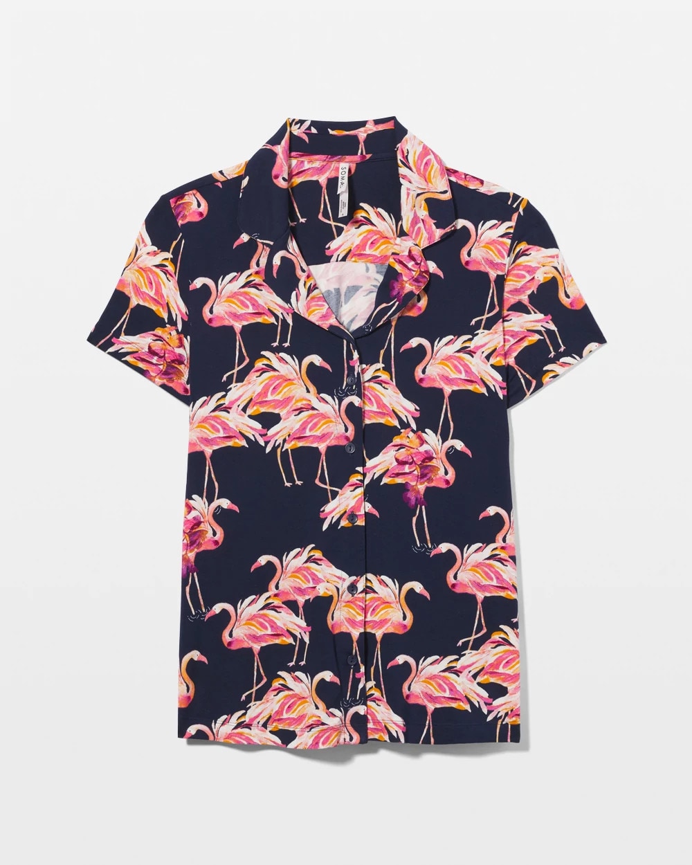PARTY LIKE A FLOCK STAR N - Short Sleeve Notch Collar Pajama Top | Soma