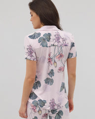 FLORAL HAVEN SUGAR COATED - Short Sleeve Notch Collar Pajama Top | Soma