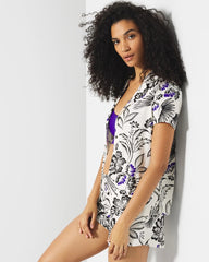 FLY BY NIGHT CHMPGNE DRMS - Short Sleeve Notch Collar Pajama Top | Soma