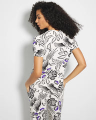 FLY BY NIGHT CHMPGNE DRMS - Short Sleeve Notch Collar Pajama Top | Soma