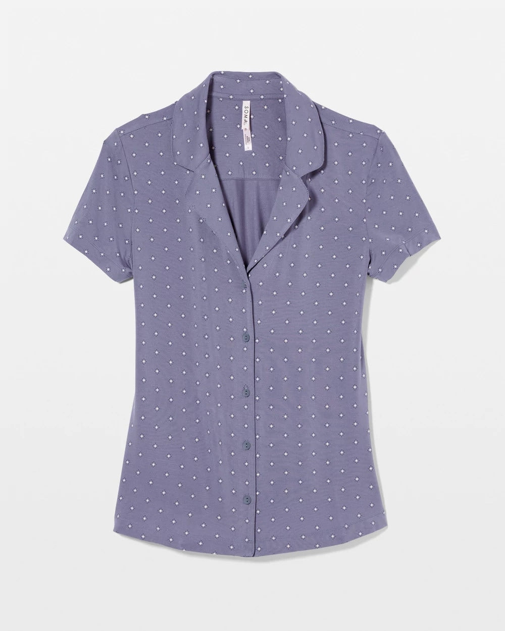 ON THE DOT EARL GRAY - Short Sleeve Notch Collar Pajama Top | Soma