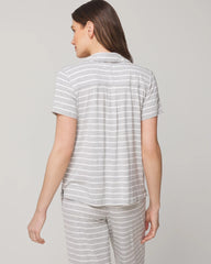 FUNDAMENTAL M HTHR OPAL G - Short Sleeve Notch Collar Pajama Top | Soma