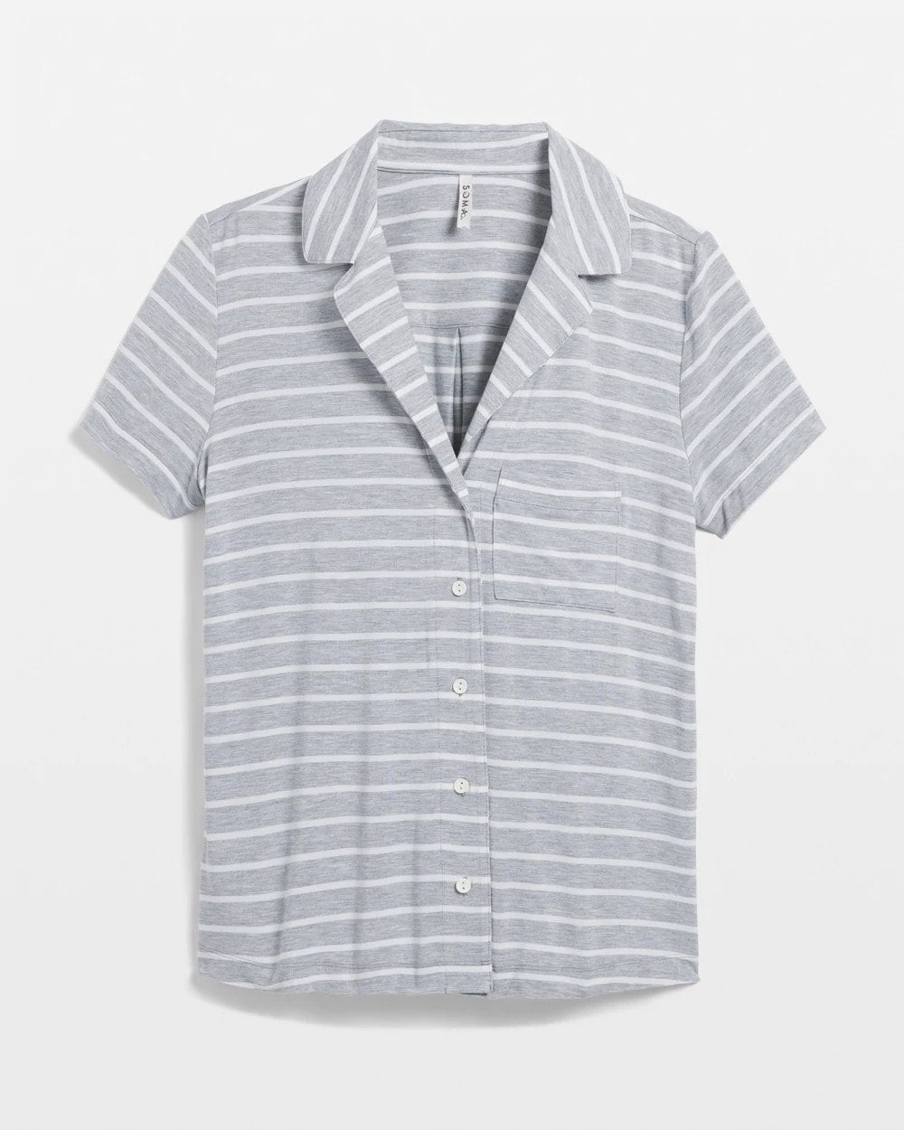 FUNDAMENTAL M HTHR OPAL G - Short Sleeve Notch Collar Pajama Top | Soma