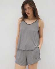 NIGHTCAP STRIPE NAVY - Pom Trim Pajama Cami | Soma