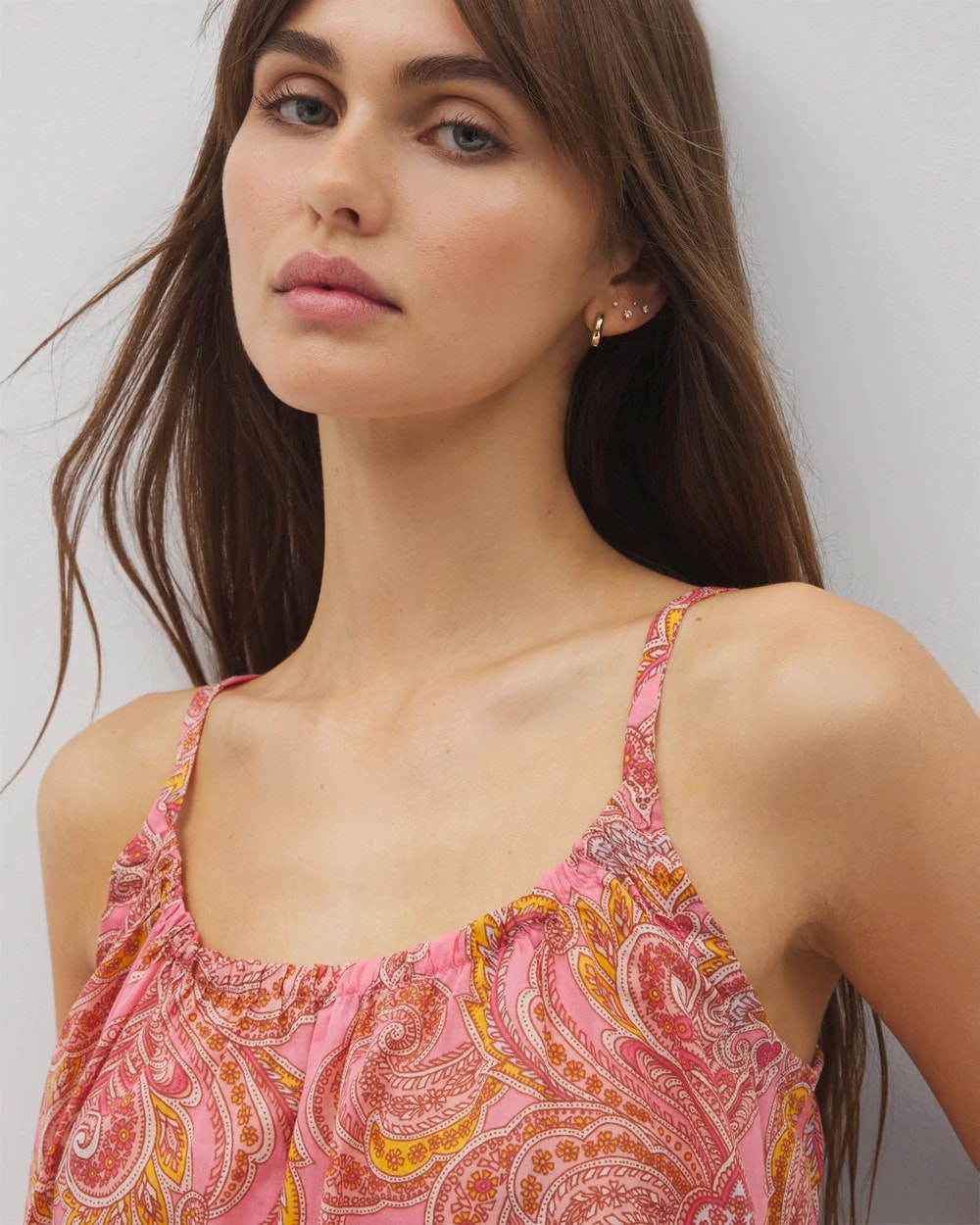 SHOW OFF PAISLEY P GUAVA - Cotton Voile Pajama Cami | Soma