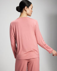 ANTIQUE PINK - Lace Long Sleeve Pajama Top | Soma