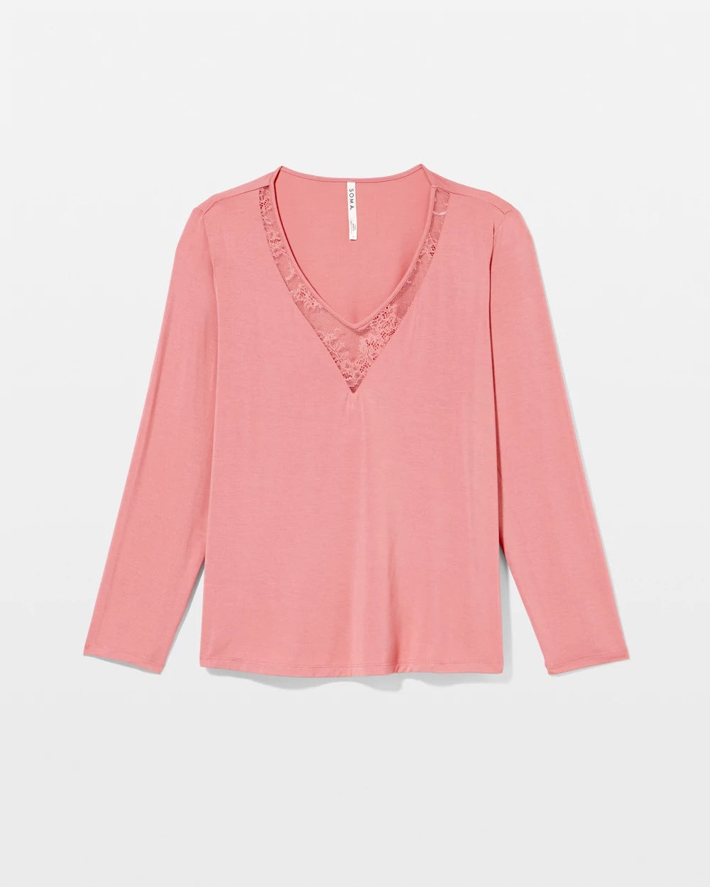 ANTIQUE PINK - Lace Long Sleeve Pajama Top | Soma