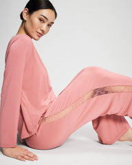 ANTIQUE PINK - Lace Relaxed Wide Leg Pajama Pant | Soma