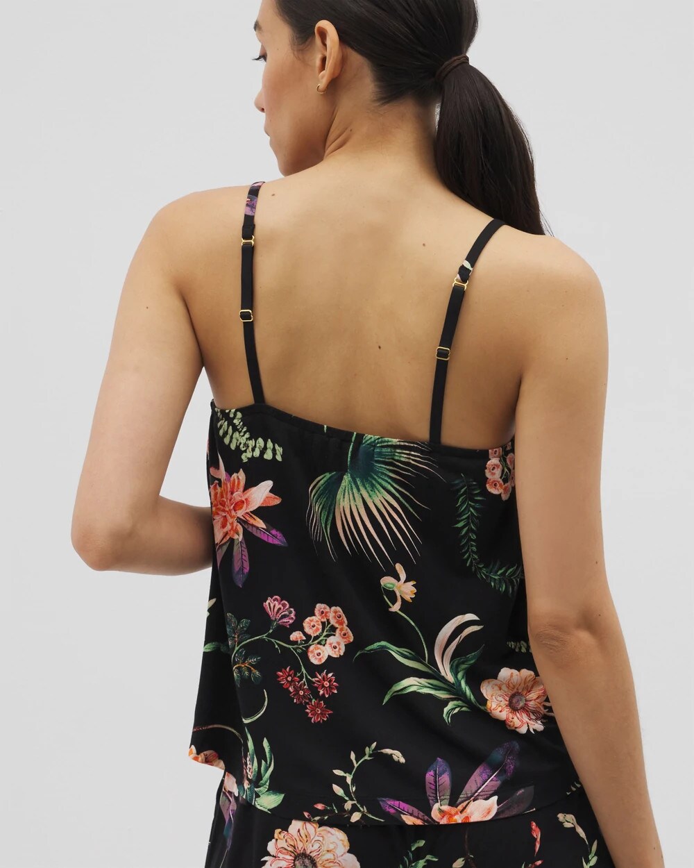PARADISE PLUMES BLACK - Pajama Cami | Soma