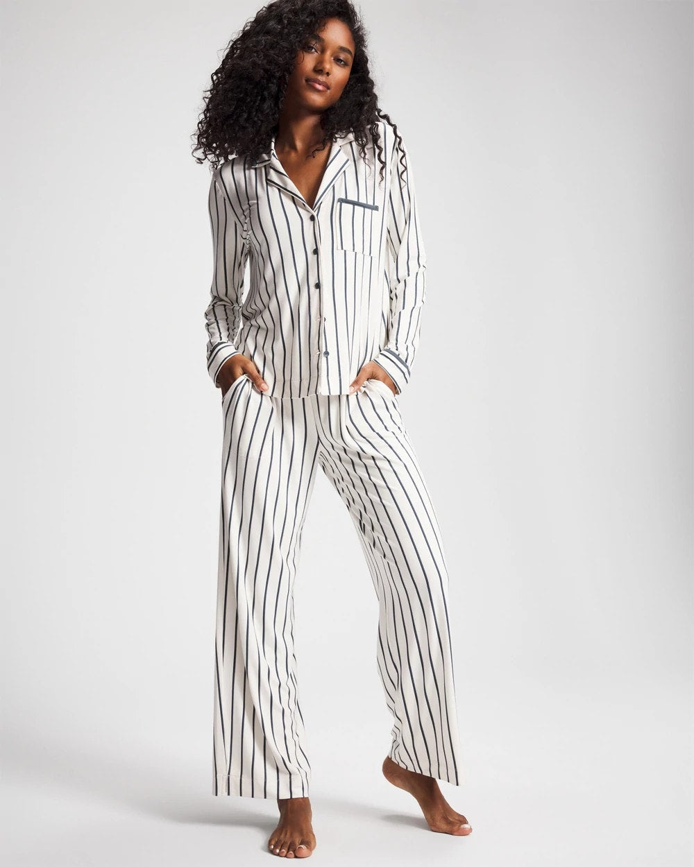 UNWIND STRIPE CHAMPAGNE - Printed Pajama Pant | Soma