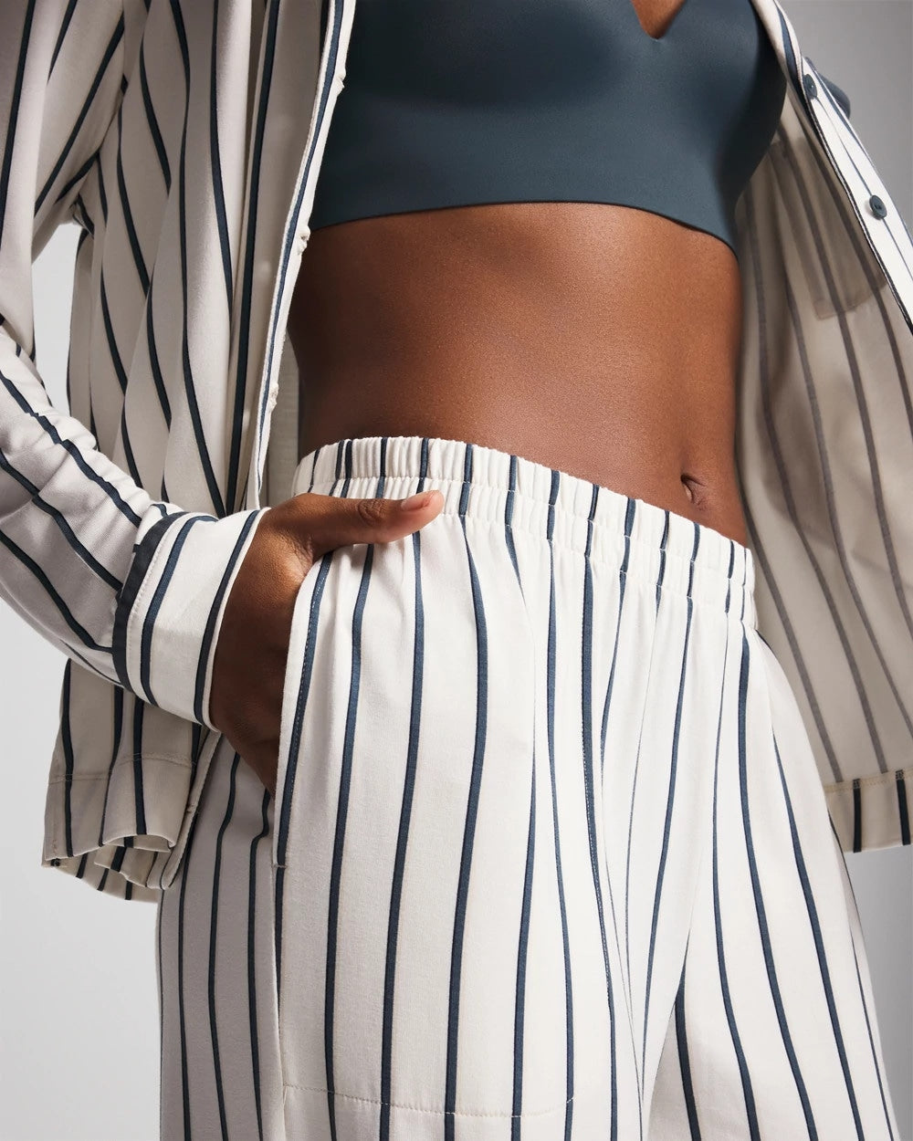 UNWIND STRIPE CHAMPAGNE - Printed Pajama Pant | Soma