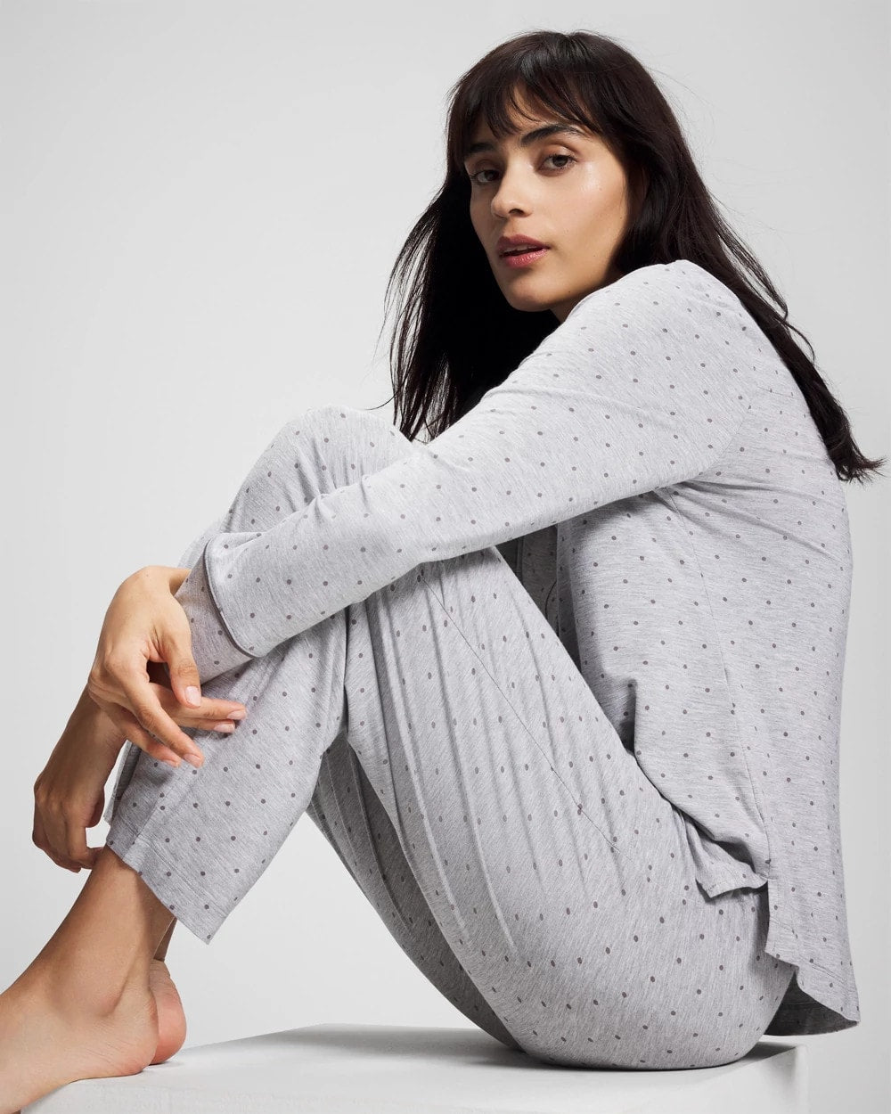 PEACEFUL DOT HEATHER - Ankle Pajama Pant | Soma