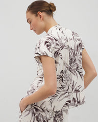 PALM PERFECT CHAMPAGNE - Short-Sleeve Button-Front Pajama Top | Soma