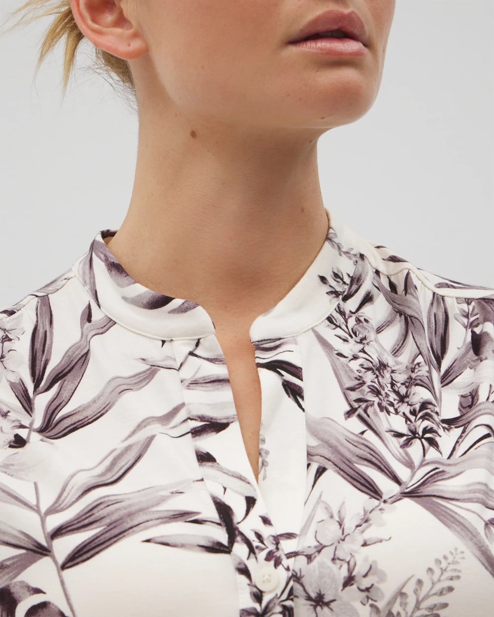 PALM PERFECT CHAMPAGNE - Short-Sleeve Button-Front Pajama Top | Soma
