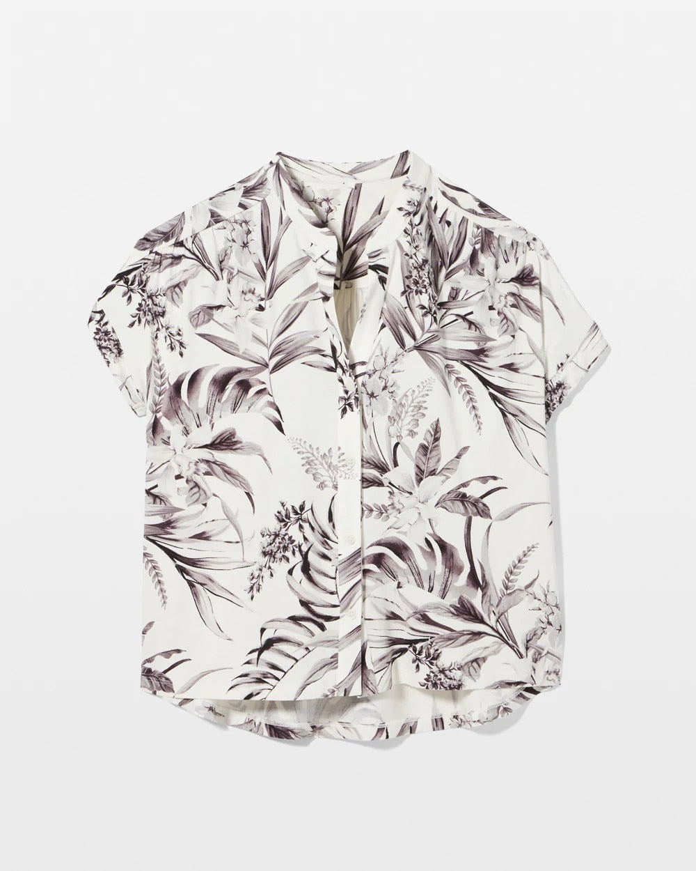 PALM PERFECT CHAMPAGNE - Short-Sleeve Button-Front Pajama Top | Soma