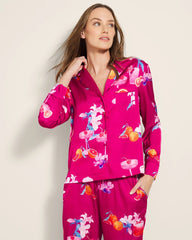 ORANGE YOU GLAD PINK COSM - Long-Sleeve Notch Collar Pajama Top | Soma