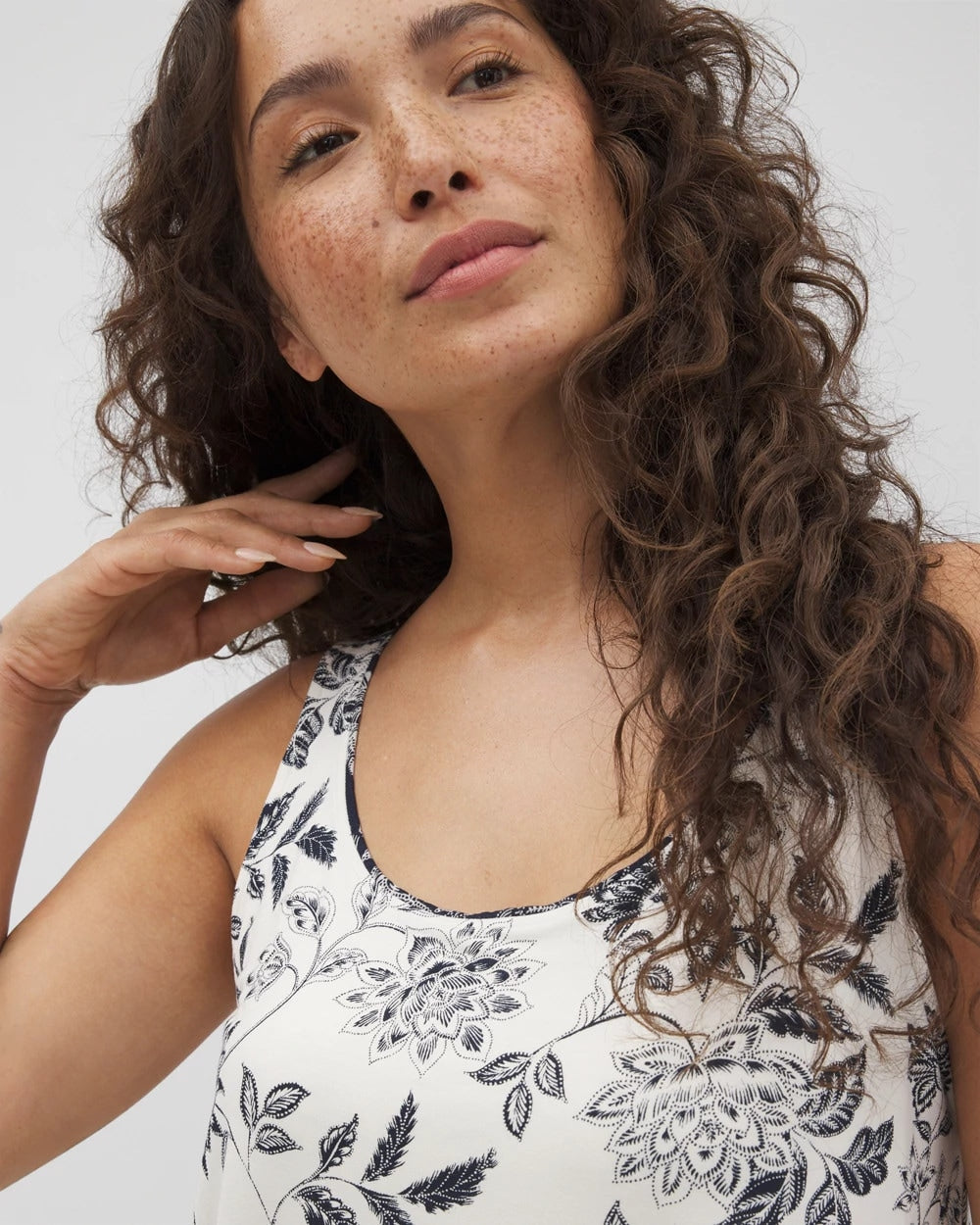 MEANDERING GARDEN CHAMP - Pajama Tank With Piping | Soma