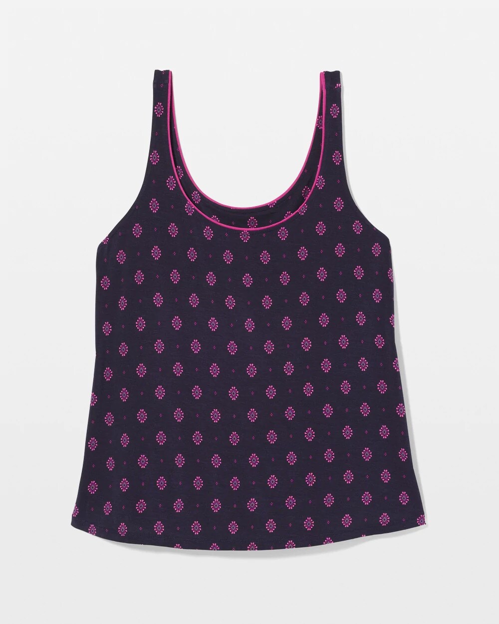 GEO FLEUR NAVY - Pajama Tank With Piping | Soma