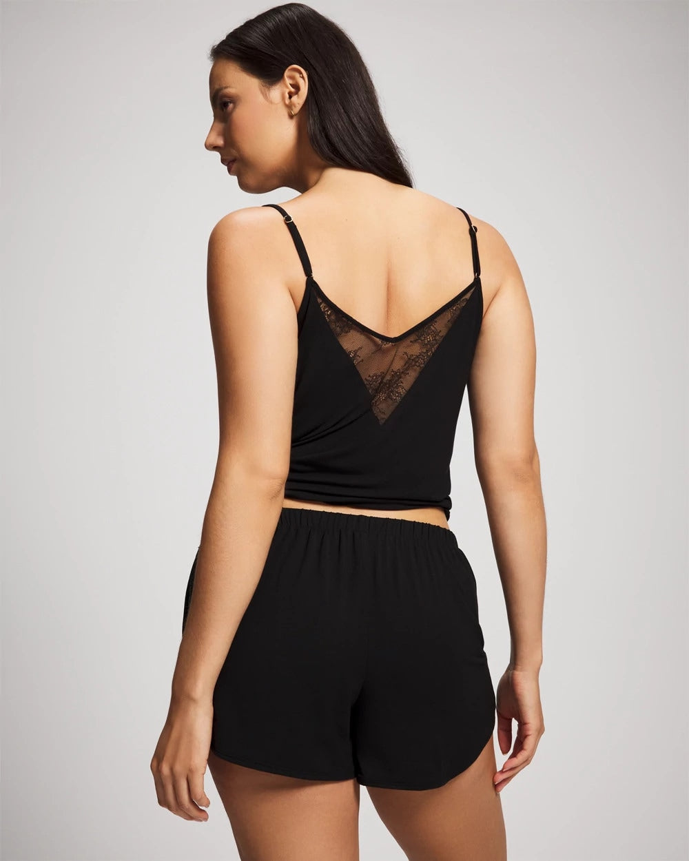 BLACK - Lace Relaxed Pajama Short | Soma