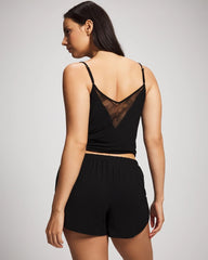 BLACK - Lace Relaxed Pajama Short | Soma