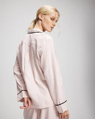 STOCKING STRIPE VERT PINK - Long-Sleeve Notch Collar Pajama Top | Soma