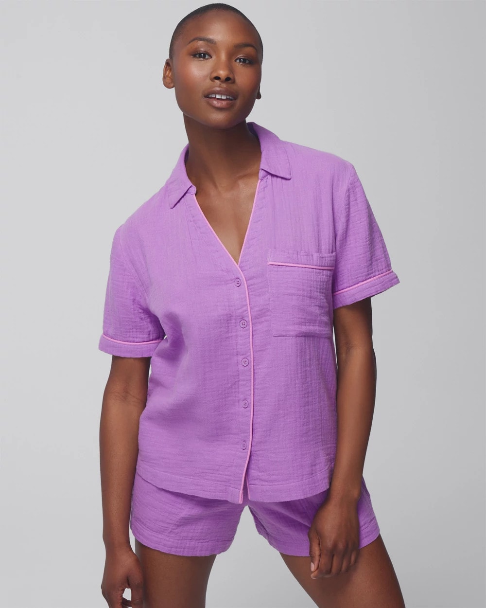 AMETHYST ORCHID - Short-Sleeve Pajama Top | Soma