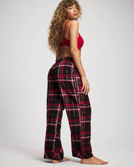 MAD FOR PLAID BLACK - Velvet Piped Relaxed Pajama Pant | Soma