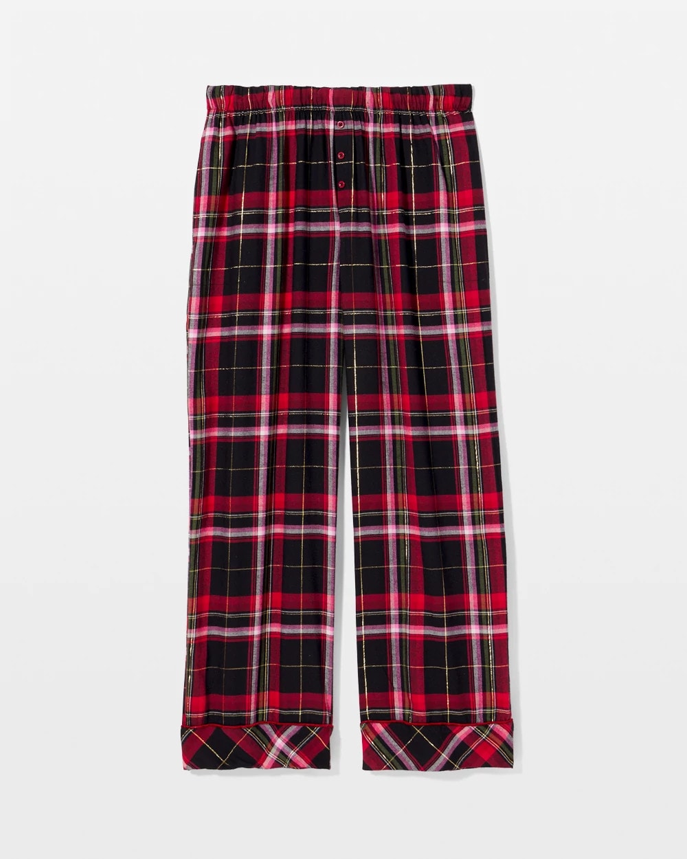 MAD FOR PLAID BLACK - Velvet Piped Relaxed Pajama Pant | Soma