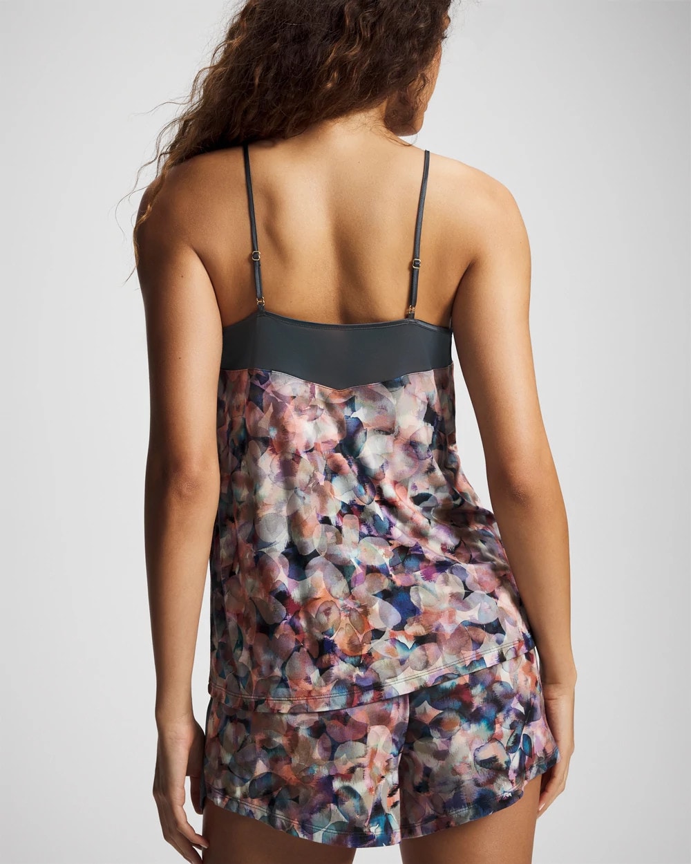 PETAL MOSAIC PETROL - Mesh Trim Pajama Cami | Soma
