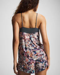 PETAL MOSAIC PETROL - Mesh Trim Pajama Cami | Soma
